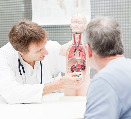 doctor explaining urologic conditions to a patient